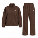 Relaxed Zip Jacket Wide Leg Pants Set