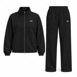 Relaxed Zip Jacket Wide Leg Pants Set