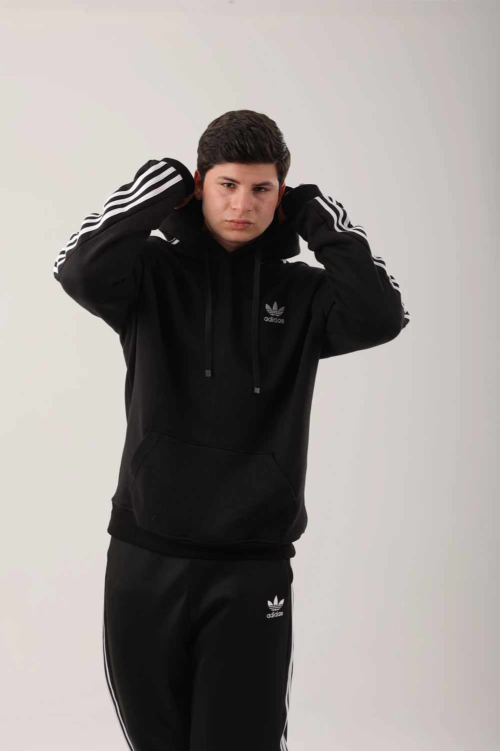 Men’s Contrast Stripe Hoodie & Jogger Two-Piece Tracksuit