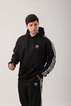 Men’s Contrast Stripe Hoodie & Jogger Two-Piece Tracksuit