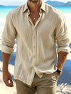 Mens Linen Blend Autumn Casual Shirt