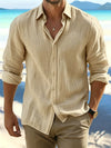 Mens Linen Blend Autumn Casual Shirt