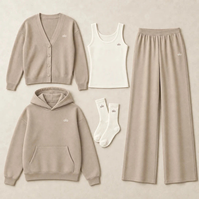 Coordinated Cardigan And Hoodie Set