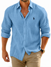 Mens Linen Blend Autumn Casual Shirt