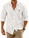 Mens Linen Blend Autumn Casual Shirt