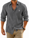 Mens Linen Blend Autumn Casual Shirt