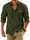 Mens Linen Blend Autumn Casual Shirt