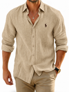 Mens Linen Blend Autumn Casual Shirt