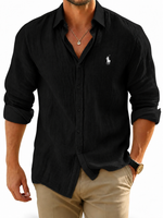 Mens Linen Blend Autumn Casual Shirt