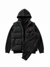 Men’s Heritage Cable-Knit Padded Vest 3-Piece Fleece Tracksuit Set