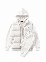 Men’s Heritage Cable-Knit Padded Vest 3-Piece Fleece Tracksuit Set