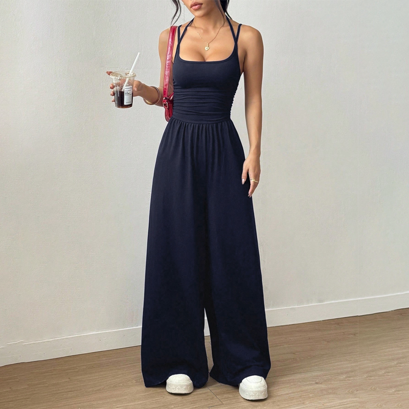 ☀️ Women's Summer Jumpsuit – Thin Straps, Fitted Waist