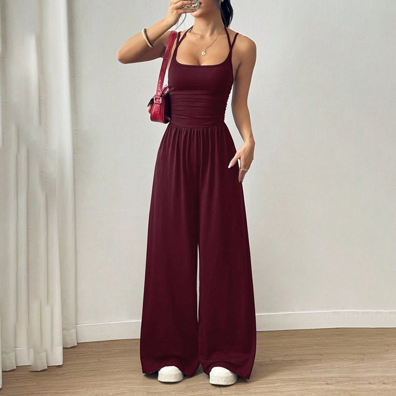 ☀️ Women's Summer Jumpsuit – Thin Straps, Fitted Waist