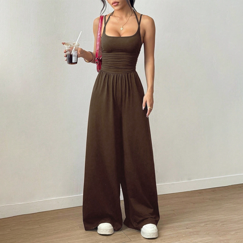 ☀️ Women's Summer Jumpsuit – Thin Straps, Fitted Waist